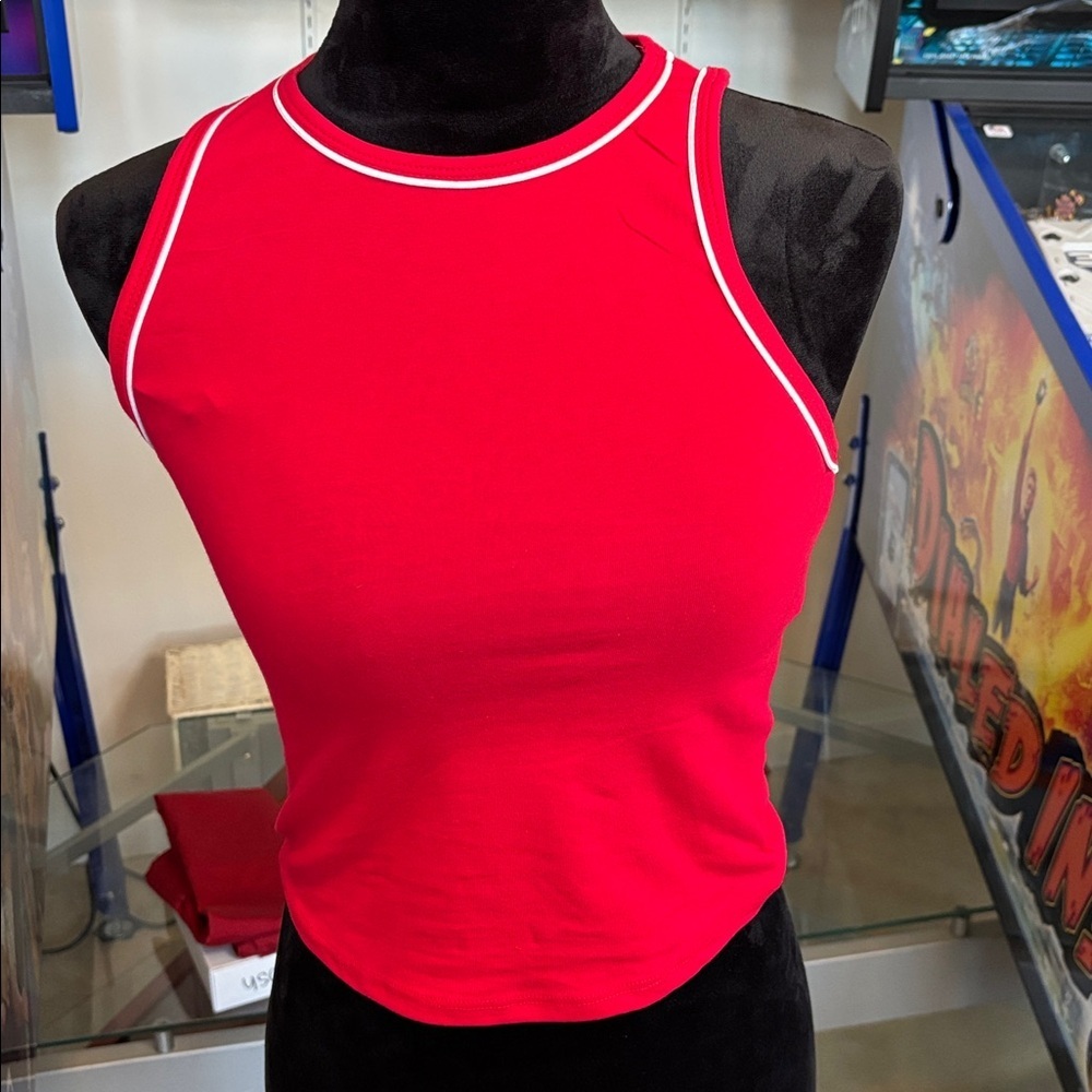 Bozzolo Crop Tank Red Size Large